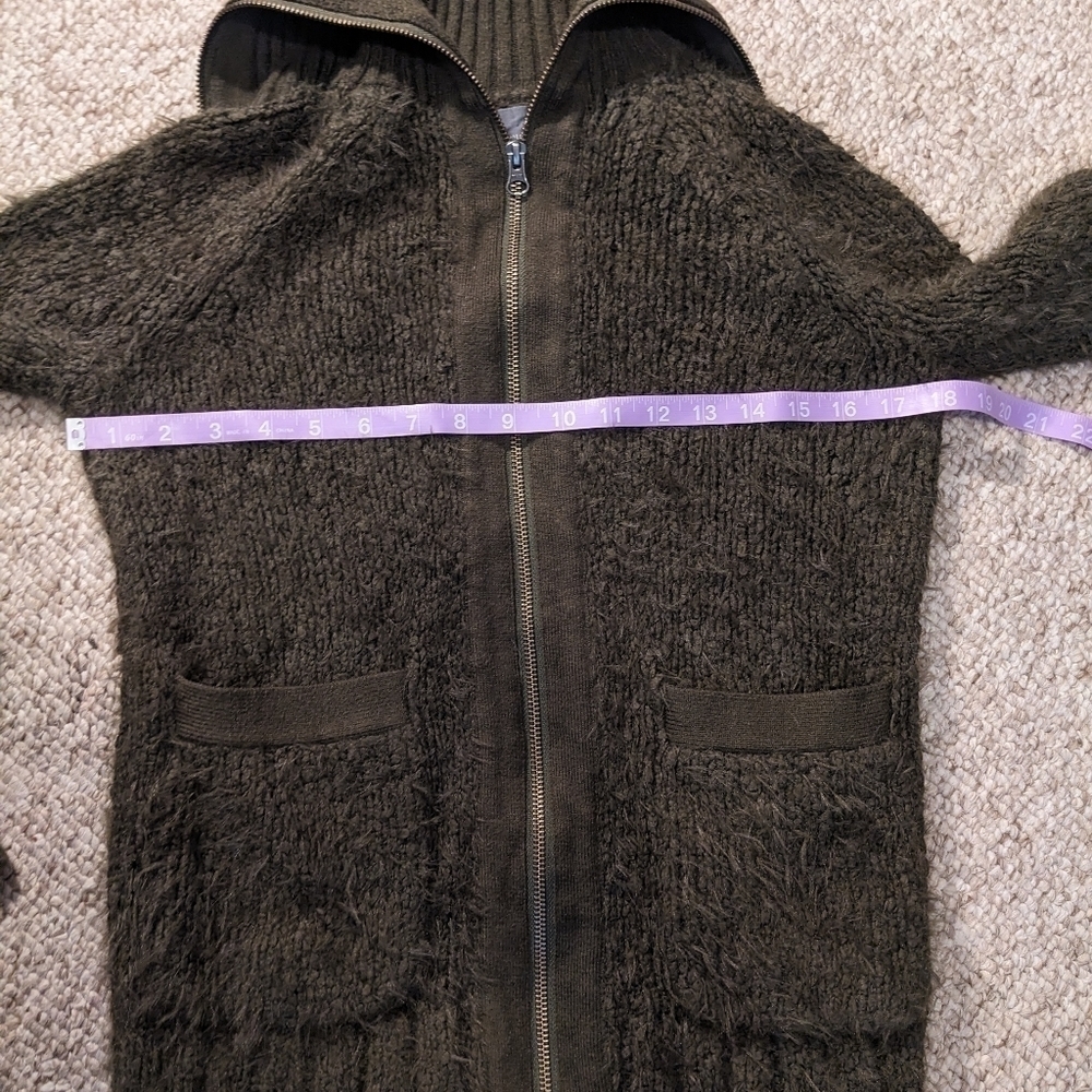 ANTHROPOLOGIE green full zip sweater, xxs - Picture 4 of 7